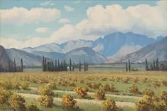 Willem Hermanus Coetzer, Kaapse Landskap, oil on canvas laid down on board
