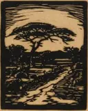 Die Eensame Pad (The Lonely Road) (Nilant 69) by Jacobus Hendrik Pierneef, linocut on onion skin paper, sold May 2024