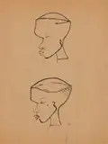 Alexis Preller, Sketch for Urn Head, ink and pencil on paper
