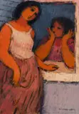 Eleanor Esmonde-White, Two Figures, oil on canvas