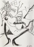 Dominique Cheminais, Opal the Thief, charcoal on paper