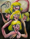Dominique Cheminais, The Blonde Woman in the Bridal Suite, oil on canvas