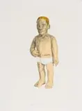 Claudette Schreuders, Melancholy Boy, Burnt by the Sun series, 2005, chine collé lithograph on paper