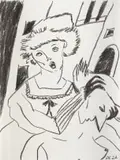 Dominique Cheminais, Outside Manor, charcoal on paper