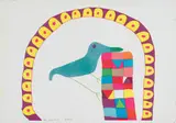 Walter Battiss, Career Bird, screenprint on paper