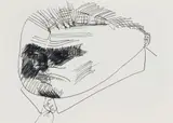 Robert Hodgins, Untitled (Portrait), ink on paper