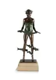 Angus Taylor, On Land, in Water, bronze with a brown and green patina on a stone base