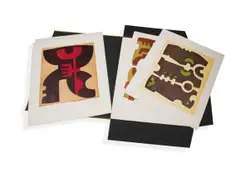 Hannes Harrs, 12 Original Woodcuts in Colour, portfolio, colour woodcut on paper in a clothbound portfolio