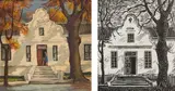 David Botha, De Oude Gebou, Hoofstraat, Paarl, two, (1) oil on board; (2) linocut on paper