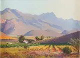 Keisie Valley, Late Afternoon by Roelof Rossouw, oil on canvas, sold May 2024