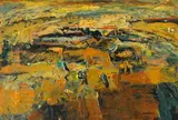 Nico Roos, Abstract Landscape, oil on paper laid down on board