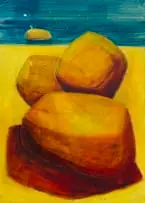 Boulders on the Coast by Fred Schimmel, oil on board, offered May 2024