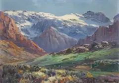 Hugo Naude, Winter Landscape, Ceres, oil on canvasboard