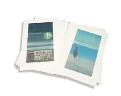 Giuseppe Cattaneo, Six Lithographic Prints by Cattaneo, portfolio, photolithographic print on paper in a clothbound portfolio case