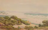 Voëlklip Hermanus by Hugo Naude, watercolour on paper laid down on board, sold May 2024