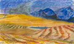 Erik Laubscher, Sketch for 'Suddenly there was a Fire' Done on Site between Wellington and Hermon, Jan 2000, oil pastel on paper