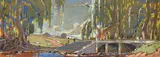 Sydney Carter, Bridged Willows, gouache on paper laid down on board