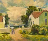 Edward Roworth, Farmhouse, oil on board