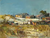 Settlement by Titta Fasciotti, oil on board, offered May 2024