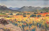 Hennie Niemann Snr, Extensive Landscape with Flowers