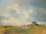 Rural Scene by Errol Boyley, oil on canvas laid down on board, sold May 2024