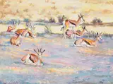Springbok by Zakkie Eloff, oil on canvas, sold May 2024
