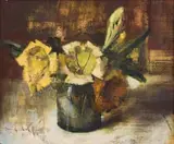 Irmin Henkel, Yellow Flowers in a Vase
