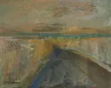 Carl Büchner, A Road in a Landscape, oil on canvas