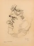 Gregoire Boonzaier, Portrait of Stephan Ampenberger, charcoal on coloured paper