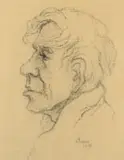 Gregoire Boonzaier, Alexander Rose-Innes in Profile, charcoal on coloured paper