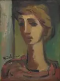 Carl Büchner, Portrait of a Boy, oil on board