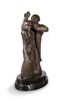 Herman Wald, Couple, bronze with a dark brown patina on a marble base