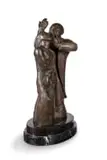 Herman Wald, Couple, bronze with a dark brown patina on a marble base