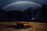 Dean Hutton, Rainbow Seesaw, transparency in a UV light box