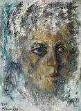 Kopstudie in Wit (Study of a Head in White) (JM 696) by Johannes Meintjes, oil on board, offered May 2024