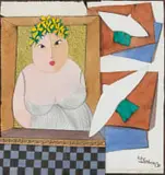 Flora and the Birds by Pieter van der Westhuizen, watercolour on paper, sold May 2024