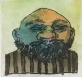 Jan Neethling, Ol' Em, etching with hand colouring on paper