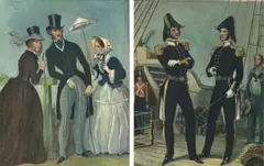Les Modes Parisienne, 1844; The Officers, 1848, two by Dorothy Kay, oil on board, sold May 2024