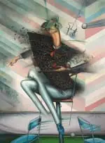 Robert Slingsby, Tennis Umpire, oil on canvas