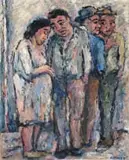 Kenneth Baker, The Lovers, oil on board