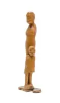 George Ramagaga, Mother and Child, wild olive wood on a wooden base