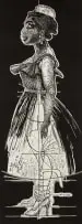 Adrian Kohler, Auntie Bettie, linocut on paper