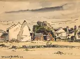 David Botha, View of Arniston, watercolour on paper