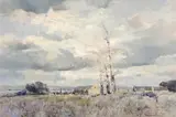 Farm Landscape by Errol Boyley, oil on canvas laid down on board, sold May 2024