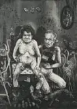 Diane Victor, At 150 You Could Ask Alice Almost Anything, etching on paper