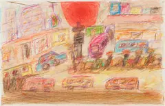 David Koloane, Shopping Women, monotype on paper