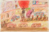 David Koloane, Shopping Women, monotype on paper