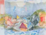 Louis Maqhubela, Flagstaff, oil pastel on paper