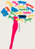 Walter Battiss, Shepherd, colour screenprint on paper