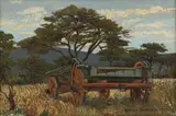 Erich Mayer, Wagon, oil on canvas laid down on board